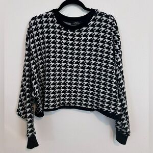 Bershka - Houndstooth crop sweater